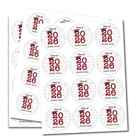 Personalized Graduation 2026 Stickers, Custom Class of 2026 Stickers, 2026 Graduation Labels, Round Graduation Party Favors, Gift Sticker