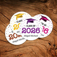 Personalized Graduation 2026 Stickers, Custom Class of 2026 Stickers, 2026 Graduation Labels, Round Graduation Party Favors, Gift Sticker