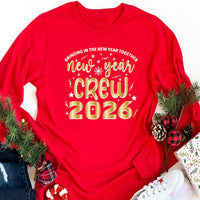 2026 New Year Crew Long Sleeve T-Shirt, New Year's Eve Party Unisex Long Sleeve Shirt, Happy New Year Shirt For Kids, 2026 New Year Shirt