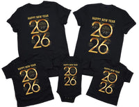 Happy New Year T-Shirt For Men, New Years Eve Party Women V Neck Shirt, 2026 Happy New Year Shirt For Kids, Unisex 2026 New Years Eve Shirt