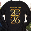 Happy New Year Long Sleeve T-Shirt, New Year Eve Party Unisex Long Sleeve Shirt, 2026 Happy New Year Shirt For Kids, 2026 New Year Shirt