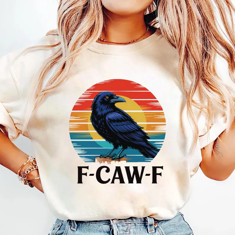 Retro F-Caw-F Crow Short Sleeve T-Shirt
