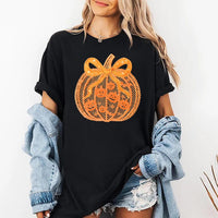 Black Lace Pumpkin Short Sleeve T-Shirt