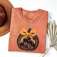Black Lace Pumpkin Short Sleeve T-Shirt