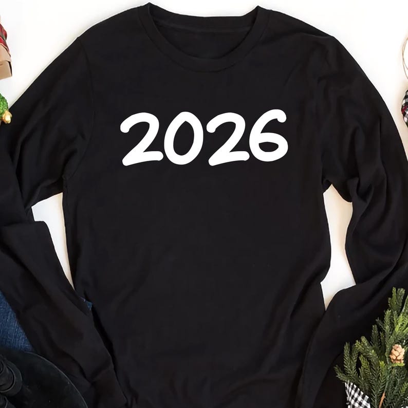Happy New Year Long Sleeve T-Shirt, New Year Eve Party Unisex Long Sleeve Shirt, 2026 Happy New Year Shirt For Kids, 2026 New Year Shirt
