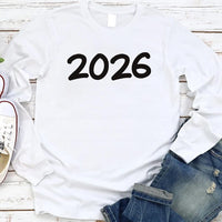 Happy New Year Long Sleeve T-Shirt, New Year Eve Party Unisex Long Sleeve Shirt, 2026 Happy New Year Shirt For Kids, 2026 New Year Shirt