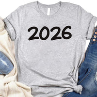 Happy New Year T-Shirt For Men, New Years Eve Party Women V Neck Shirt, 2026 Happy New Year Shirt For Kids, Unisex 2026 New Years Eve Shirt