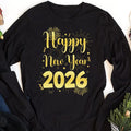 Happy New Year Long Sleeve T-Shirt, New Year Eve Party Unisex Long Sleeve Shirt, 2026 Happy New Year Shirt For Kids, 2026 New Year Shirt