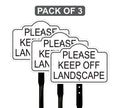 3 Pack Please Keep Off Landscape Yard Sign with 16