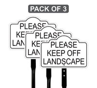 3 Pack Please Keep Off Landscape Yard Sign with 16" Stake, Rust-Free Aluminum Stay Off Grass Warning Sign, Outdoor Garden Lawn Protection