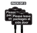 2 Pack Please Leave Packages at Side Door Yard Sign with 16