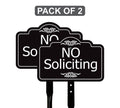 2 Pack No Soliciting Yard Sign with 16