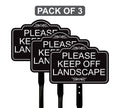 3 Pack Please Keep Off Landscape Yard Sign with 16