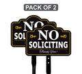 2 Pack No Soliciting Yard Sign with 16