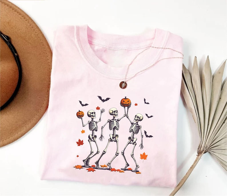 Dancing Skeleton Bow Short Sleeve T-Shirt