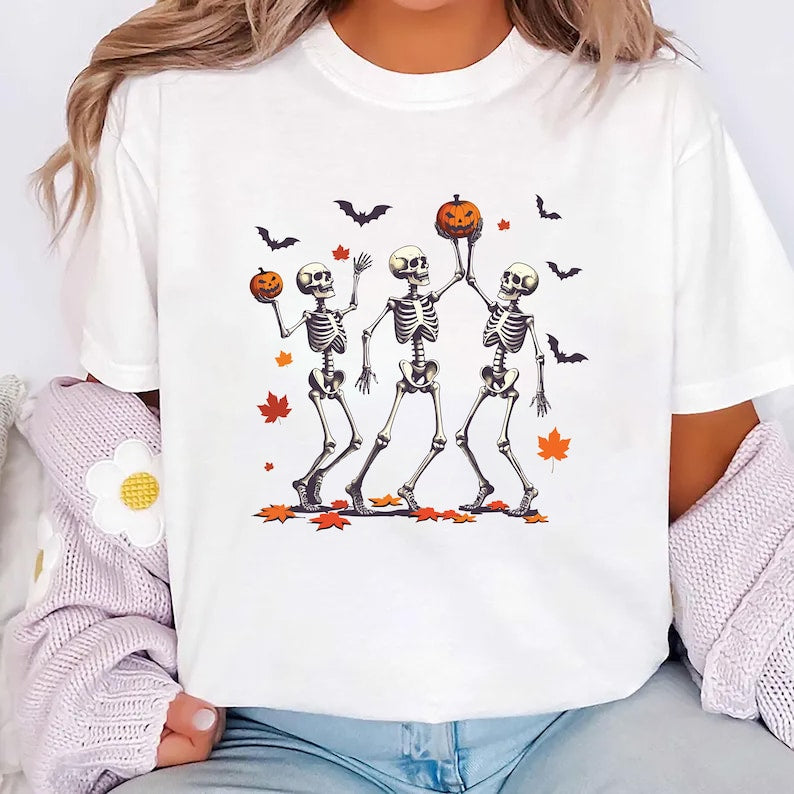 Dancing Skeleton Bow Short Sleeve T-Shirt