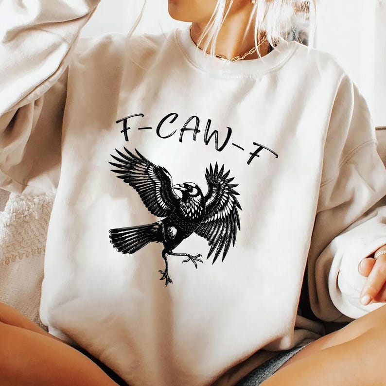 F-caw-f Crow Shirt Womens F-CAW-F Funny Raven Apparel, Crow Bird