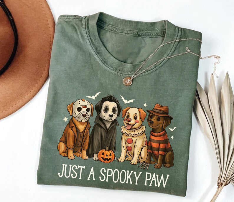 Just a Spooky Paw Short Sleeve T-Shirt