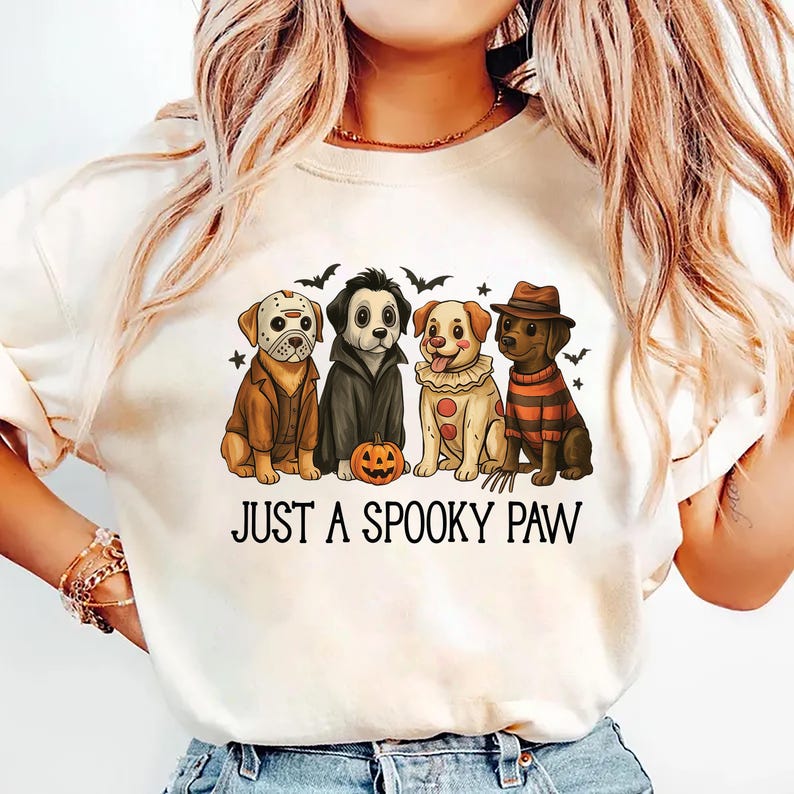 Just a Spooky Paw Short Sleeve T-Shirt