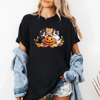 Vintage 90s Cat Halloween Short Sleeve T-Shirt