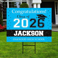 Personalized Graduation College Yard Sign 2026, College Bound Sign, Class of 2026, Custom Graduation 2026 Yard Sign with Metal H-Stake