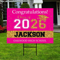 Personalized Graduation College Yard Sign 2026, College Bound Sign, Class of 2026, Custom Graduation 2026 Yard Sign with Metal H-Stake