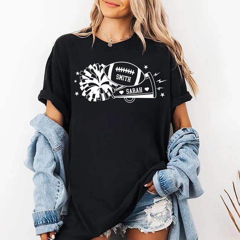 Custom Football Cheer Mom Shirt, Family Gameday Mom of Both Shirt