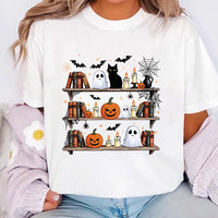 Halloween Book Shelf Short Sleeve T-Shirt