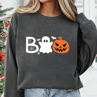 Halloween Boo Sweatshirt, Cute Ghost Pumpkin Sweatshirt