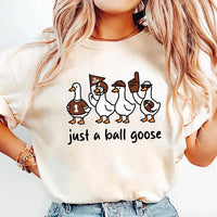 Just A Silly Goose Football Shirt, Fall Football Game Day Goose Tee