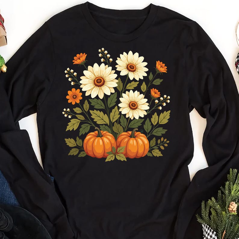 Boho Fall Floral Long Sleeve Shirt