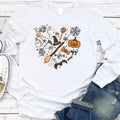 Halloween Doodles Heart Long Sleeve Shirt