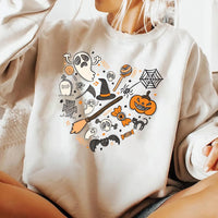 Halloween Doodles Heart Sweatshirt