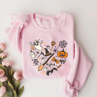 Halloween Doodles Heart Sweatshirt