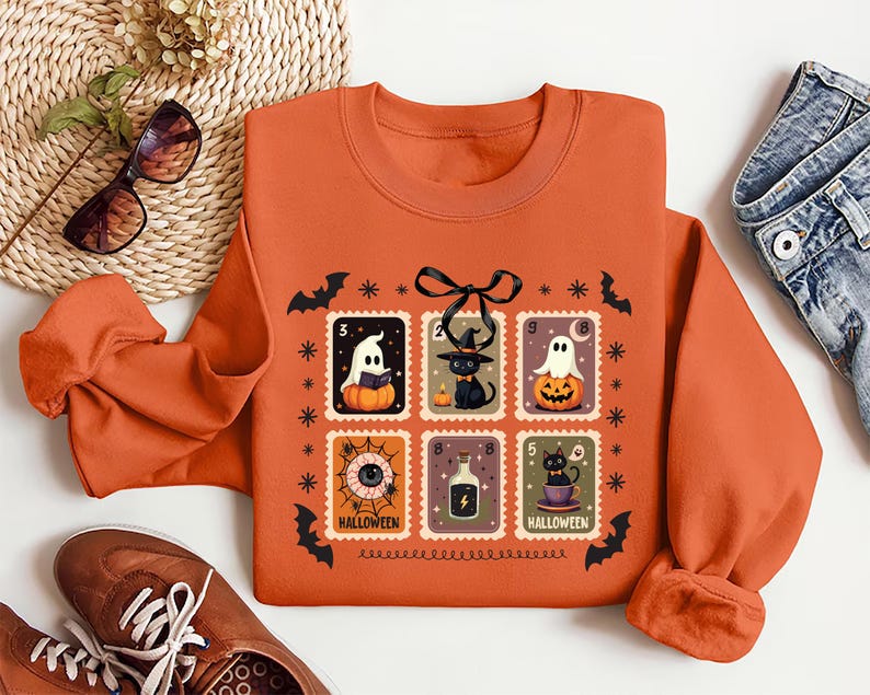 Retro Halloween Stamps Sweatshirt