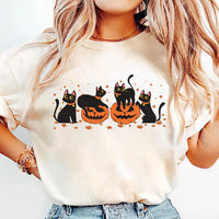 Halloween Black Cat Short Sleeve T-Shirt