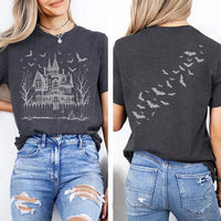 Vintage Haunted House Short Sleeve T-Shirt, Two-Sided