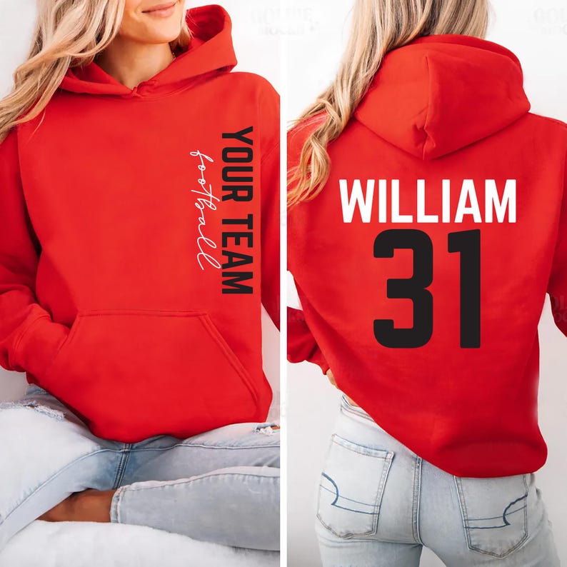 Custom Football Mom Hoodie, Two-Sided