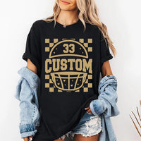 Custom Checkered Football Short Sleeve T-Shirt