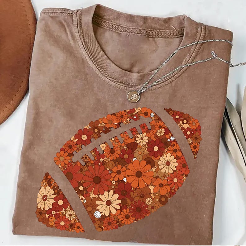 Floral Football Short Sleeve T-Shirt
