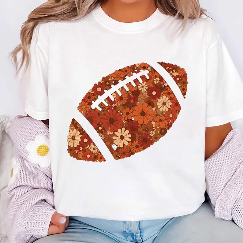 Floral Football Short Sleeve T-Shirt