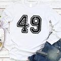 Custom Football Number Long Sleeve Shirt