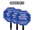 3 Pack Protected by Home Security System Yard Sign with 16