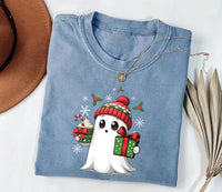 Ghost Santa Christmas Short Sleeve T-Shirt