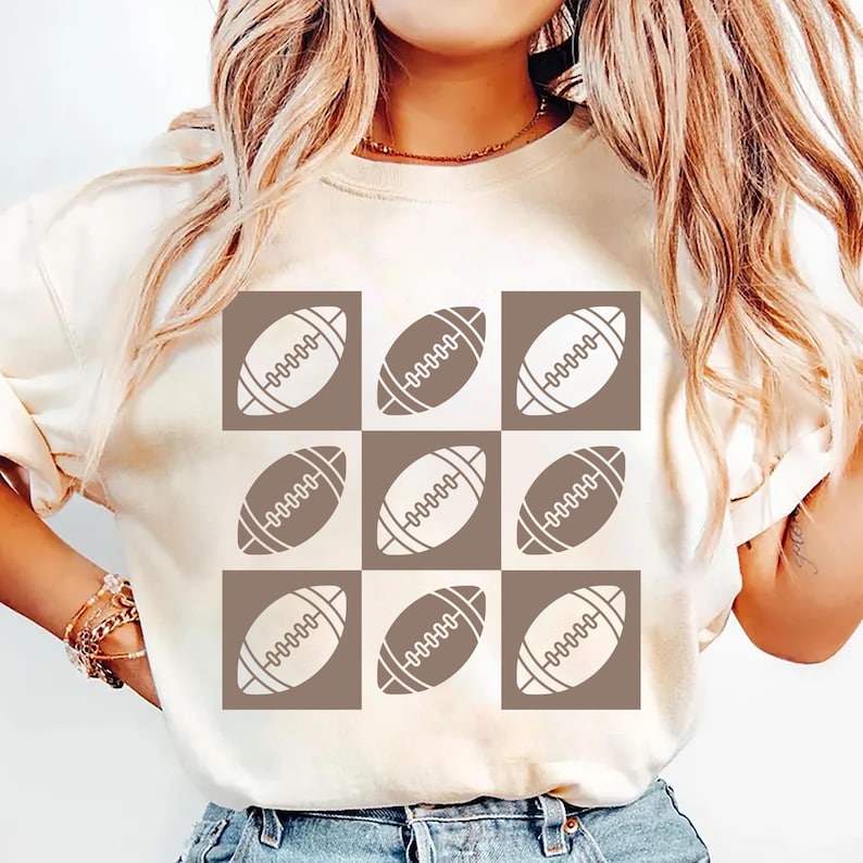 Checkered Football Short Sleeve T-Shirt