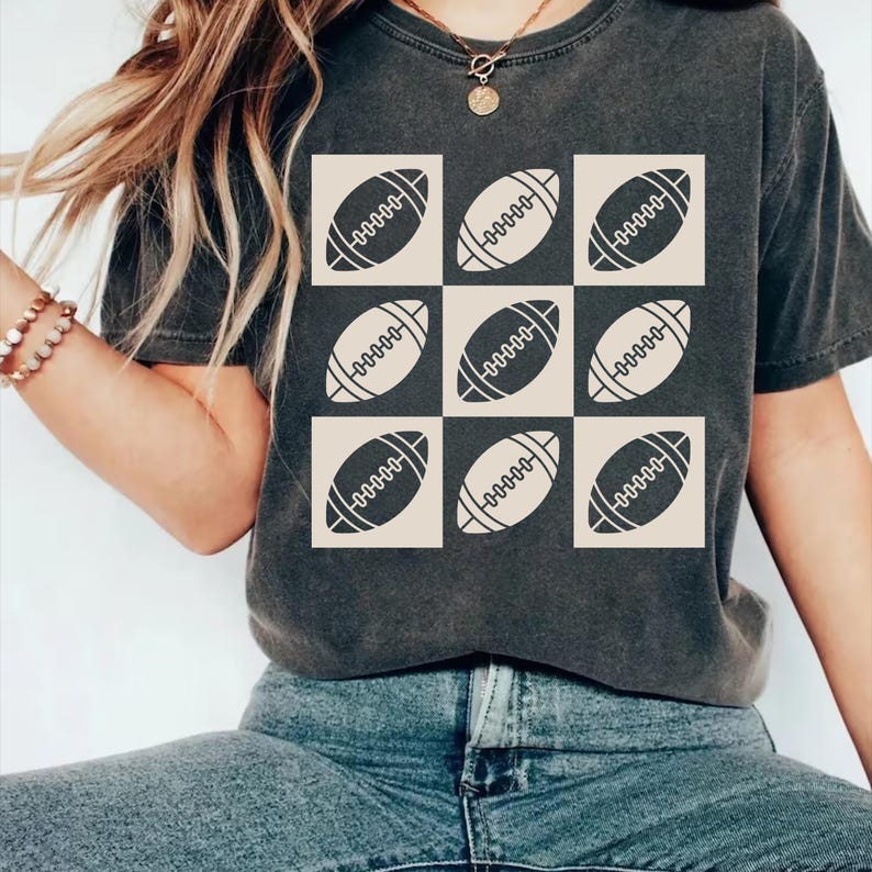 Checkered Football Short Sleeve T-Shirt