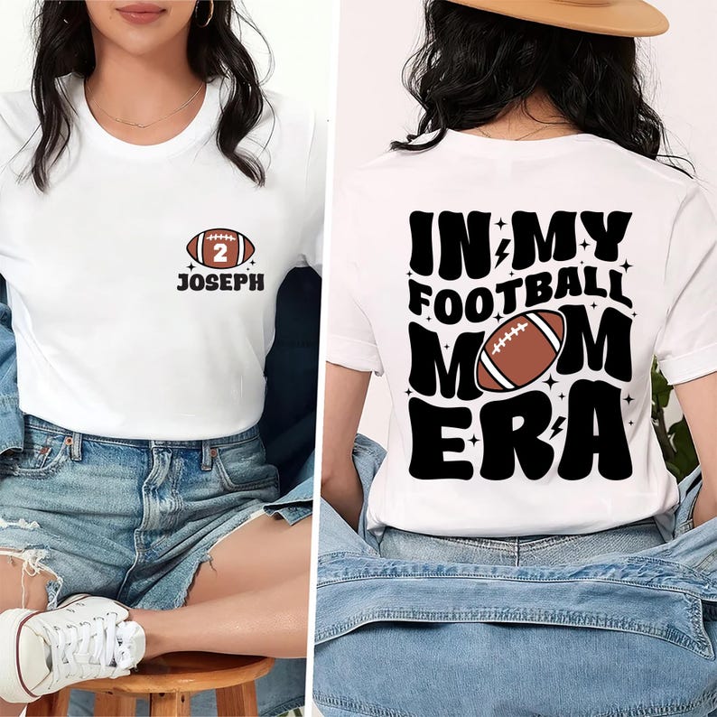 In My Football Mom Era Short Sleeve T-Shirt, Two-Sided