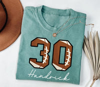 Custom Football Number Short Sleeve T-Shirt