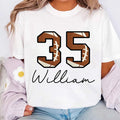 Custom Football Number Short Sleeve T-Shirt
