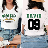 Custom Glitter Football Mascot Short Sleeve T-Shirt, Two Sided